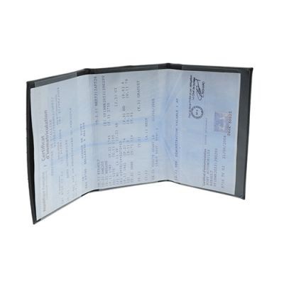 Porte-carte grise 3 volets personnalisée en PVC