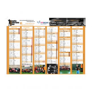 Calendrier A4 standard publicitaire - 21x29,7cm - QUATRO